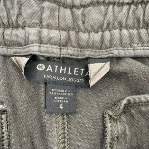 Athleta Lightweight Elastic Waist Jogger Pants Pockets Olive Green size 4 - Picture 6 of 7